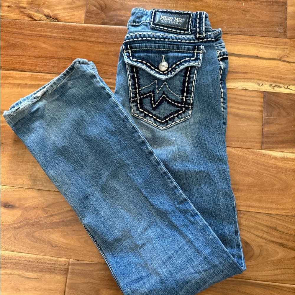 Miss Me Boot Cut Jeans with Embellished Pockets